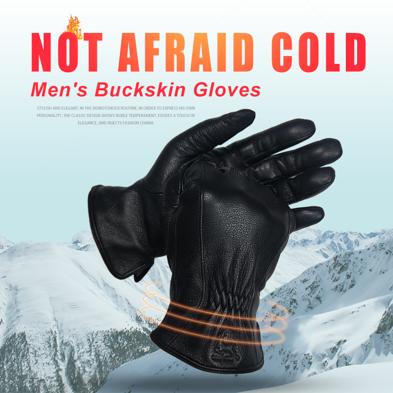  Winter Men's Black Buckskin  - Wool Glove Lined のレビューと価格