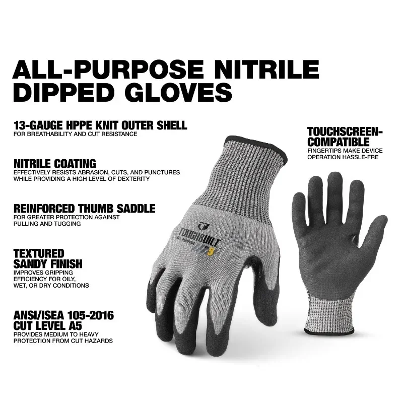 ToughBuilt TB-P2-112-5-L Nitri - Cut Resistant Glove のレビューと価格