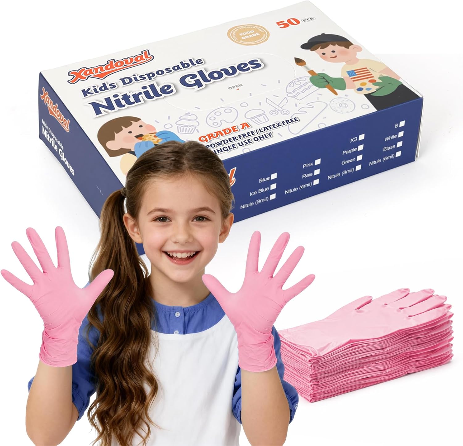 Kids Disposable Gloves for 3-8 - Latex Disposable Glove のレビューと価格