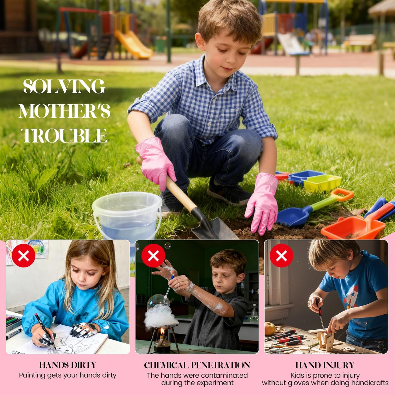 Kids Disposable Gloves for 3-8 - Latex Disposable Glove のレビューと価格