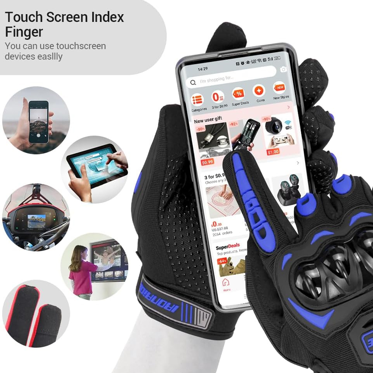 Men Motorcycle Gloves Touch Sc - Motorcycle Glove Knuckle のレビューと価格