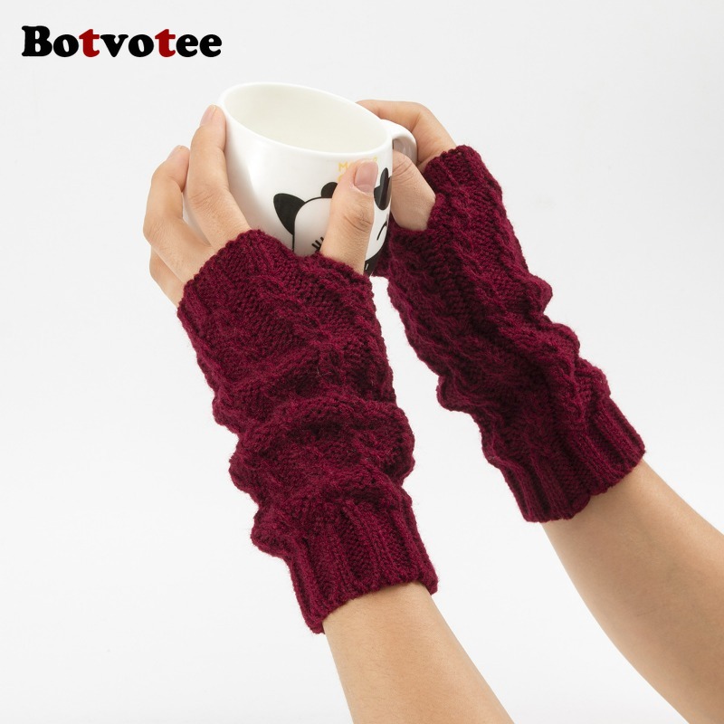 Botvotee Y2k Half Finger Winte - Fingerless Glove Knit のレビューと価格