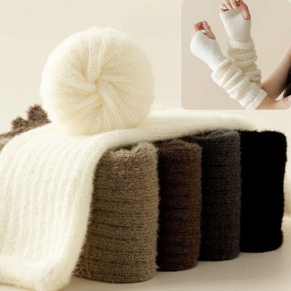 Mink Fleece Winter Women Knitt - Fingerless Glove Knit のレビューと価格