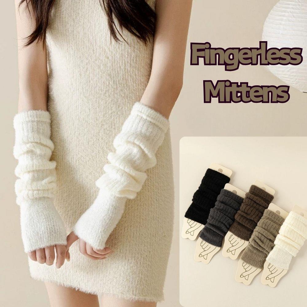 Mink Fleece Winter Women Knitt - Fingerless Glove Knit のレビューと価格