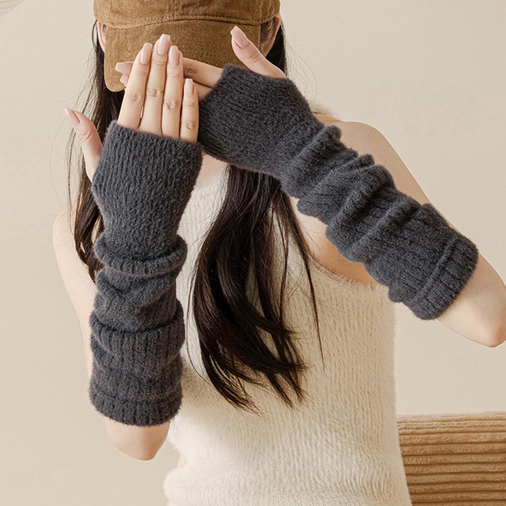 Mink Fleece Winter Women Knitt - Fingerless Glove Knit のレビューと価格